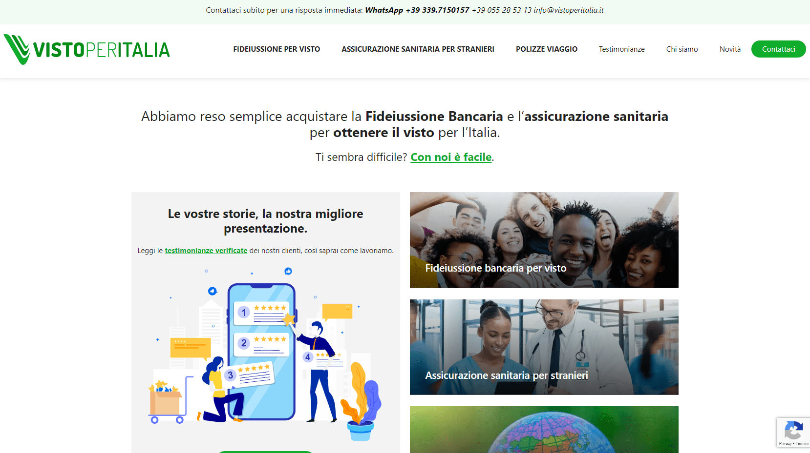Vistoperitalia, il primo sito italiano specializzato in polizze per stranieri